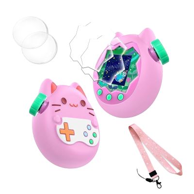 Silicone Cover for Tamagotchi Paradise,Silicone Cover Case for Tamagotchi Paradise Interactive Virtual Pet with Lanyard Screen Protector Button Film for Girl boy