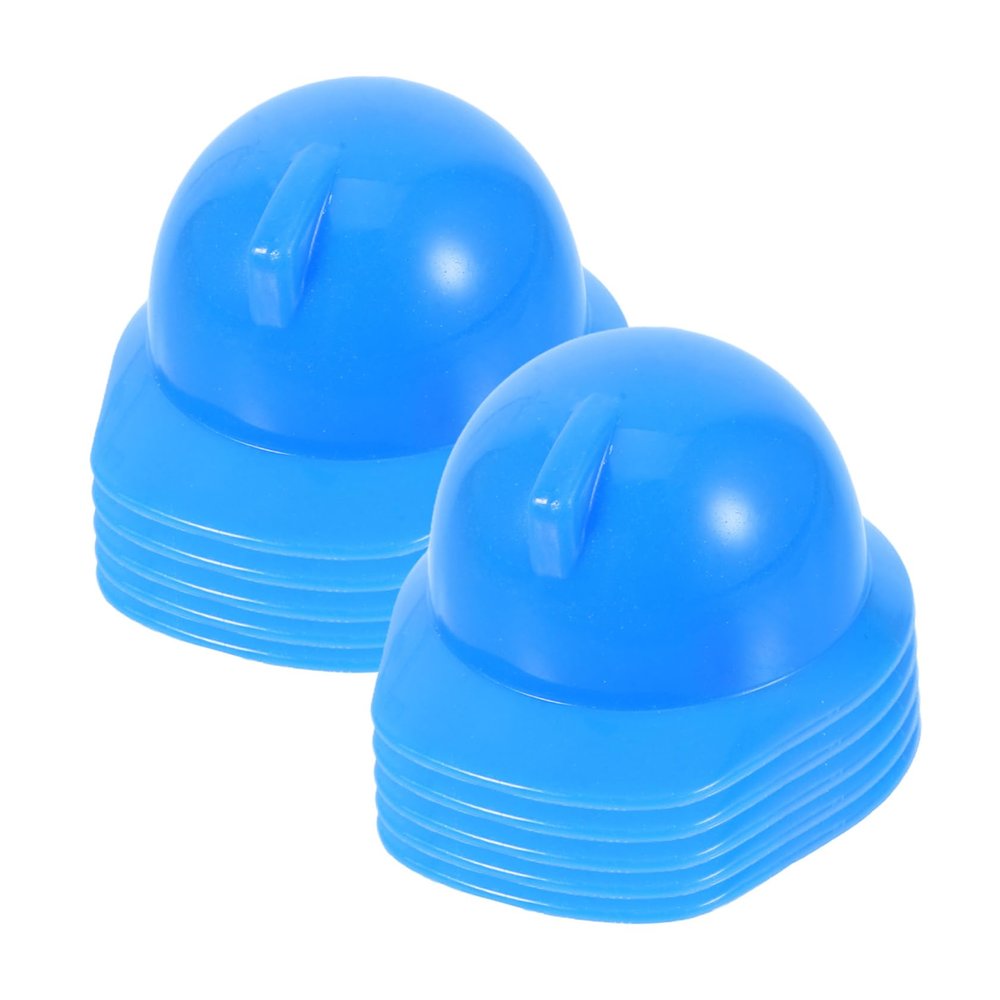 ABOOFAN 10Pcs Mini Safety Helmets Blue Miniature Construction Caps for Dolls Pets DIY Accessories Party Decorations Plastic Hard Hats