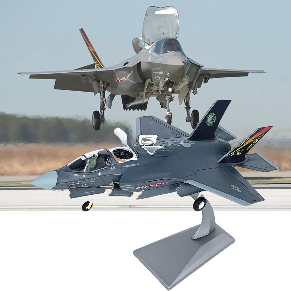 F-35B Lightning II Fighter Jet Model Premium Alloy Die-Cast US Marine Corps VTOL Stealth Aircraft Collectors Display Home Decor & Gift for Military Enthusiasts Model