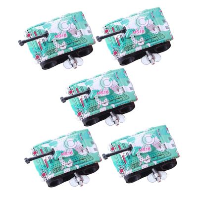 Toyvian 5Pcs Iron Tank Wind Up Cartoon Clockwork Retro Style for Early Education Creativity Development