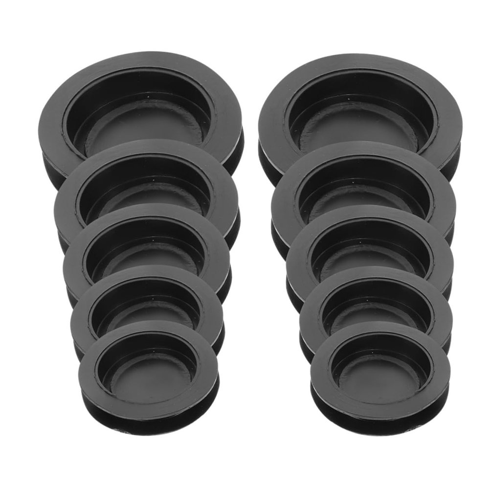 Beaupretty 10pcs Round Rubber Saving Bank Plugs Replacement Smooth Edges Piggy Bank Stopper Covers Black Secure Coin Saving Box Stoppers