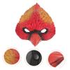 Beaupretty Lifelike Red Bird Head Mask for Carnival Party Lightweight Animal Face Mask with Detailed Chick Design Portable Halloween Costume Prop for Masquerade and view 3