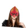 Beaupretty Lifelike Red Bird Head Mask for Carnival Party Lightweight Animal Face Mask with Detailed Chick Design Portable Halloween Costume Prop for Masquerade and view 4