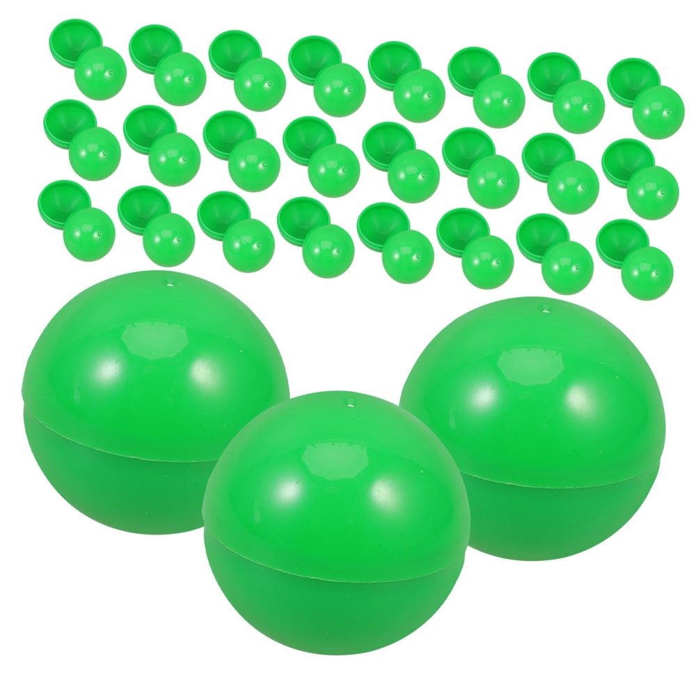 FRCOLOR 50pcs Green Plastic Lottery Balls Openable Raffle Game Balls for Party Supplies and Drawing Activities