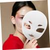 Beaupretty Realistic White Full Face Mask Plastic Masquerade Cosplay Prop for Halloween Costume Parties and Roleplaying Events view 4