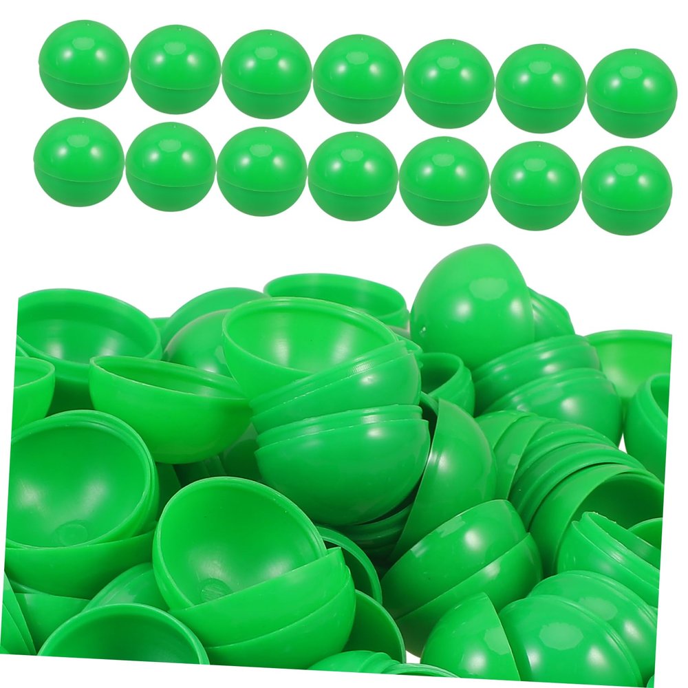 SKISUNO 50pcs Openable Plastic Lottery Balls Bright Green Raffle Game Supplies PVC Party Spheres for Celebrations Events and Surprise Fillings
