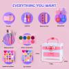 GORISPI Kids Makeup Sets for Girls, 66pcs Real Cosmetic for Kids Toys with Mirror, Princess Washable Girls Makeup Kit, Non-Toxic & Safe Brithday Gifts for 3 4 5 6 7 8 10 - 12 Years OldLight Pink view 3