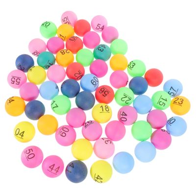 Milisten 60PCS Lottery Balls Plastic Game Balls for Bingo Party Ktv Club Pub Entertainment