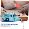 SKISUNO Metal Rc Climbing Car Antenna with Red Flag Lightweight Simulation Signal Pole Easy to Install Rc Car Part and Decor for Crawler Model view 3