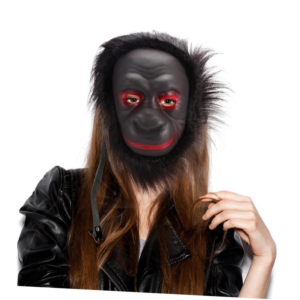 BESPORTBLE 3pcs Chimpanzee Halloween Masks Plush Animal Design Breathable Soft Festival Props for Men Women Decorative Face Coverings