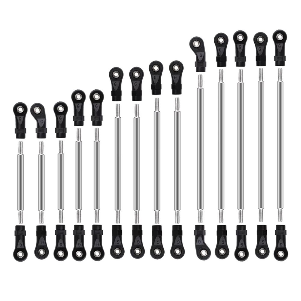 Compatible with Traxxas for TRX6 G63 1/10 RC Car Upgrade Parts Accessories 14pcs Stainless Steel Links Linkage Pull Rod Rod End RC Assortment
