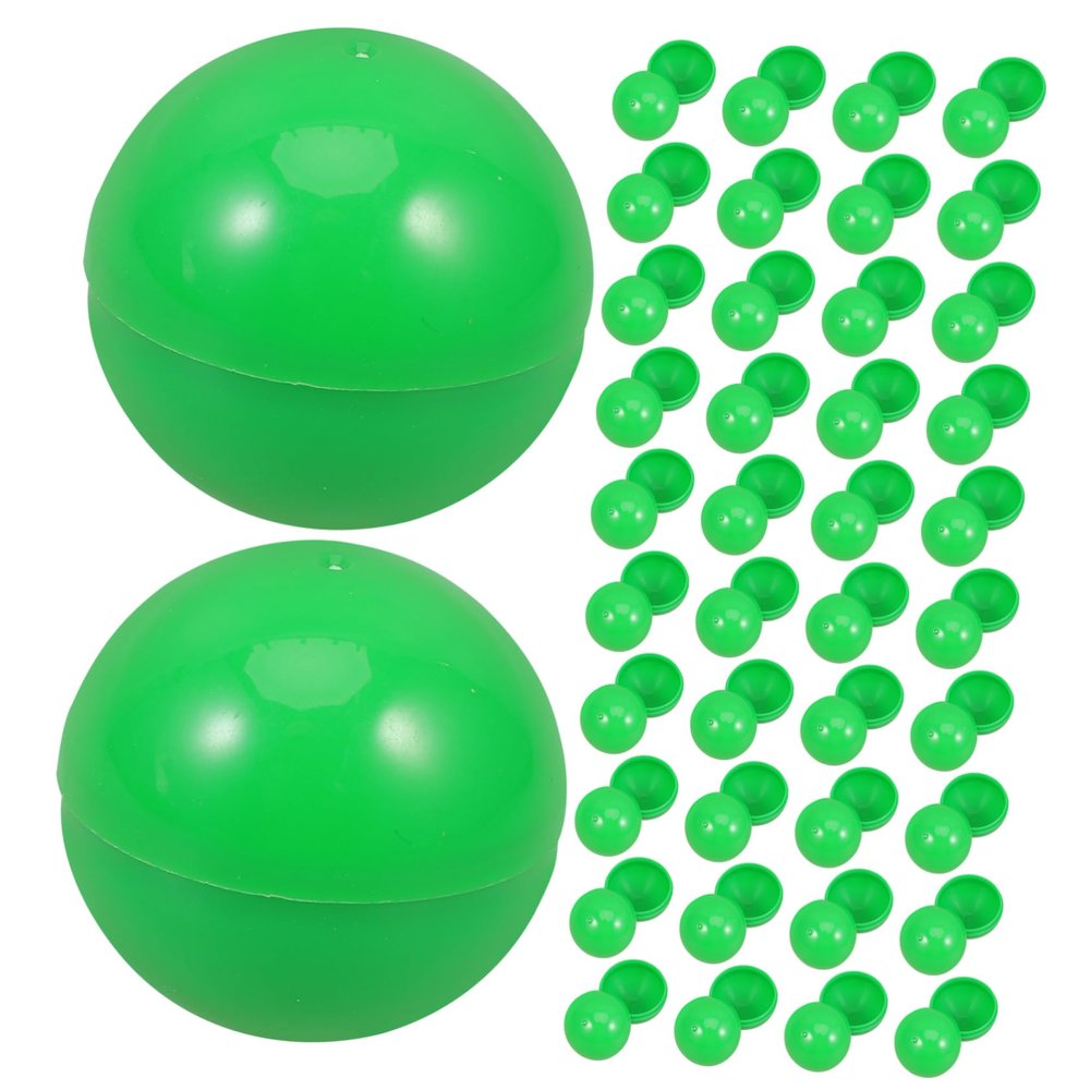 BESPORTBLE 50pcs Green Openable Lottery Balls for Raffles Party Games and Events Lightweight Plastic Sphere Props with Bright Fade Resistant Color for and Celebrations