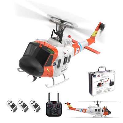BrickCraftWorks 1/34 Scale F07S UH-1 Huey RC Helicopter, 6CH Brushless, GPS/6G Stabilization, Dual Brushless Motors, 6-axis Gyro with Optical Flow and Altitude Hold