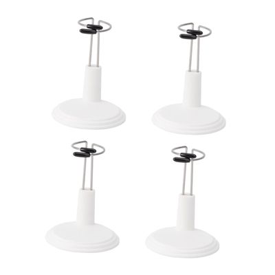 4pcs Portable Bear Stand Doll Bracket Support White Storage Rack for Dolls and Models Home Display Organizer