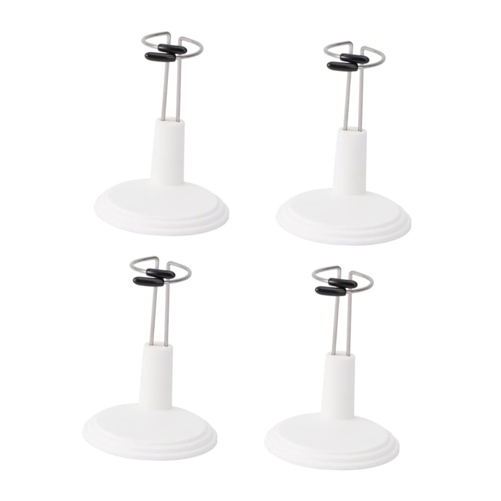 4pcs Portable Bear Stand Doll Bracket Support White Storage Rack for Dolls and Models Home Display Organizer