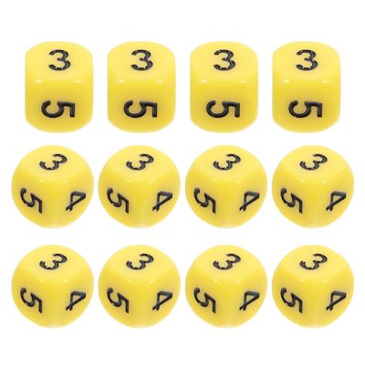 BESPORTBLE 12Pcs Number Dice 0-5 for Math Learning Board Games Teaching Tools Lightweight Game Props for Family Gatherings and Classroom Use
