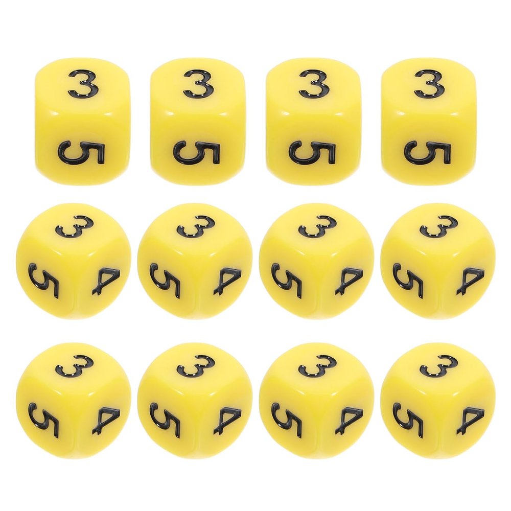 BESPORTBLE 12Pcs Number Dice 0-5 for Math Learning Board Games Teaching Tools Lightweight Game Props for Family Gatherings and Classroom Use