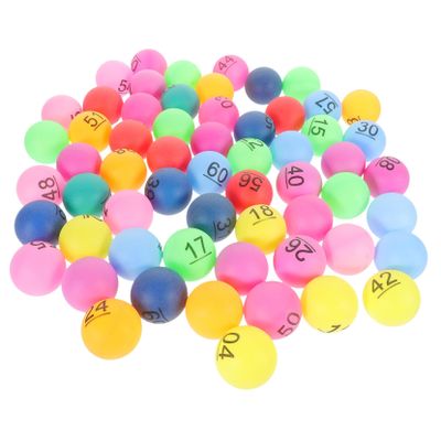FRCOLOR 60PCS Plastic Game Balls for Bingo and Raffle Lightweight Seamless Design with Printing Entertainment Balls for Parties Fundraisers and Classroom Use