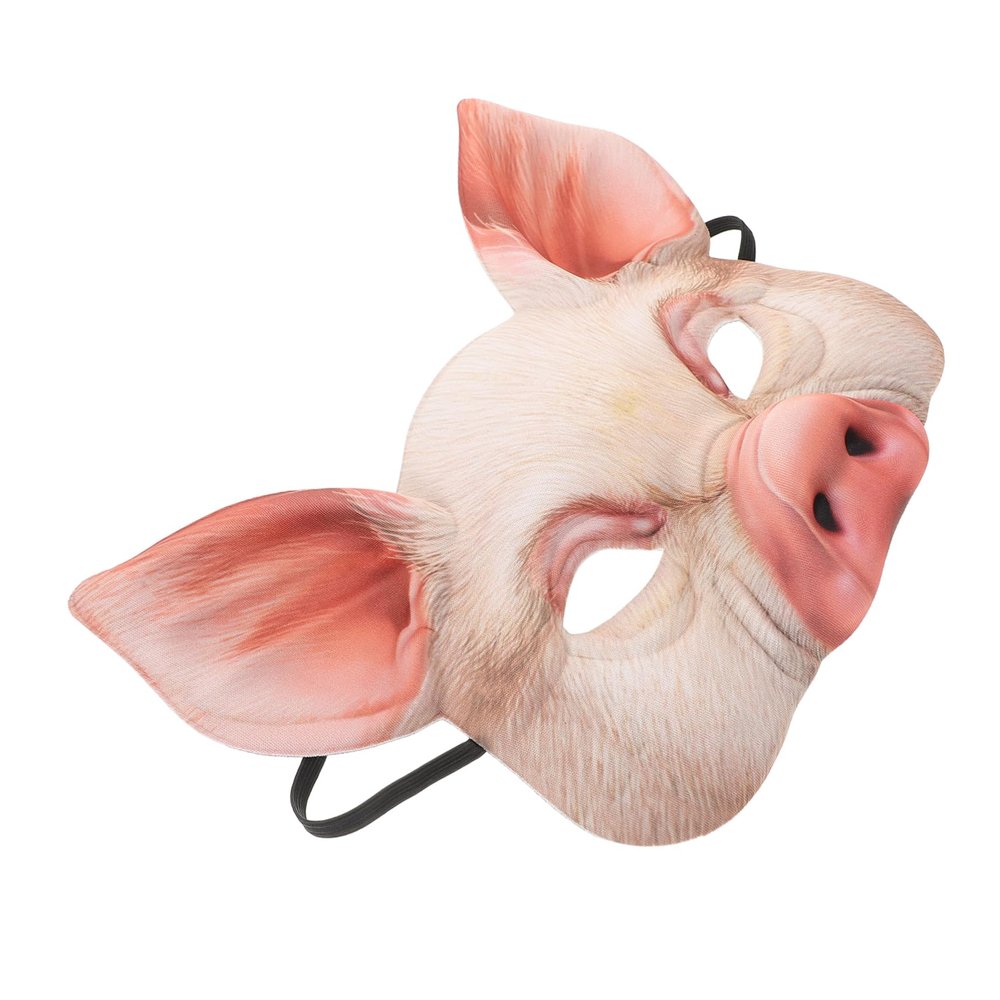Abaodam Pink Half Face Lightweight Animal Masquerade Costume for Halloween Carnival Party Fancy Dress Ball Unisex Festival Accessory