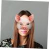 Abaodam Pink Half Face Lightweight Animal Masquerade Costume for Halloween Carnival Party Fancy Dress Ball Unisex Festival Accessory view 3