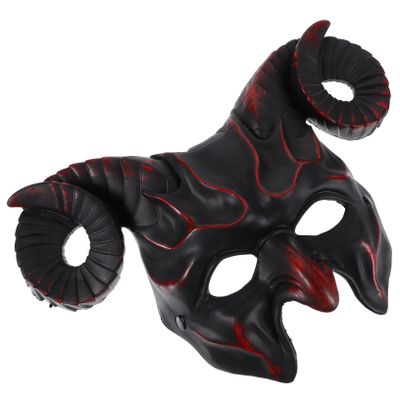 BRIGHTFUFU Ox Horn Dark Red PU Material Lightweight Scary Halloween Costume Accessory Photo Props for Carnival Party Cosplay