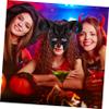 BRIGHTFUFU Ox Horn Dark Red PU Material Lightweight Scary Halloween Costume Accessory Photo Props for Carnival Party Cosplay view 2