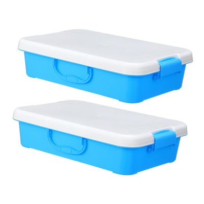 Beaupretty 2pcs Portable Sand Tray with Lid and Handle for Sandbox Storage Large Capacity Abs Containers for Outdoor Beach and Backyard and Organizer