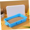 Beaupretty 2pcs Portable Outdoor Sand Box with Lid Sandbox Storage Carry Sand Tray for Beach Backyard and Travel Play Blue and White view 4