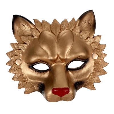 Abaodam Lion Mask for Halloween Cosplay PU Material Breathable and Realistic Design for Festival Dance Parties and Masquerades Golden Color
