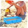 TOYANDONA 2pcs Portable Sand Tray with Lid Blue White Abs Storage Box for Outdoor Sandbox Multifunctional Container for Organization and Easy Carrying view 2