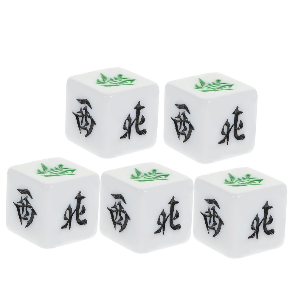 BRIGHTFUFU 5pcs Acrylic Mahjong Dice with Southeast Northwest East Direction Symbols Lightweight Party Game Dice for Home Ktv Bars Compact and Comfortable Corner Design