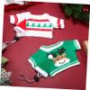 Abaodam Christmas Small Pet Costume with Elastic Guinea Pig Hats and Soft Mini Sweaters for Rabbits and Bunnies Festive Outfits with Deer and Tree Designs Comfortable and Holiday Apparel view 2