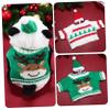 Abaodam Christmas Small Pet Costume with Elastic Guinea Pig Hats and Soft Mini Sweaters for Rabbits and Bunnies Festive Outfits with Deer and Tree Designs Comfortable and Holiday Apparel view 3