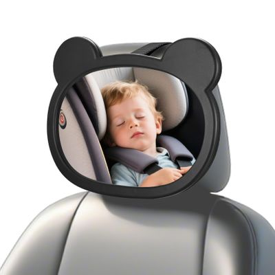 1 PcsBaby Car Mirror for Backseat, Safety Baby Car Seat Mirror for Rear Facing, Shatterproof Hook Clip Clear Wide View & 360 Rotation Baby Mirrors Essentials Accessories
