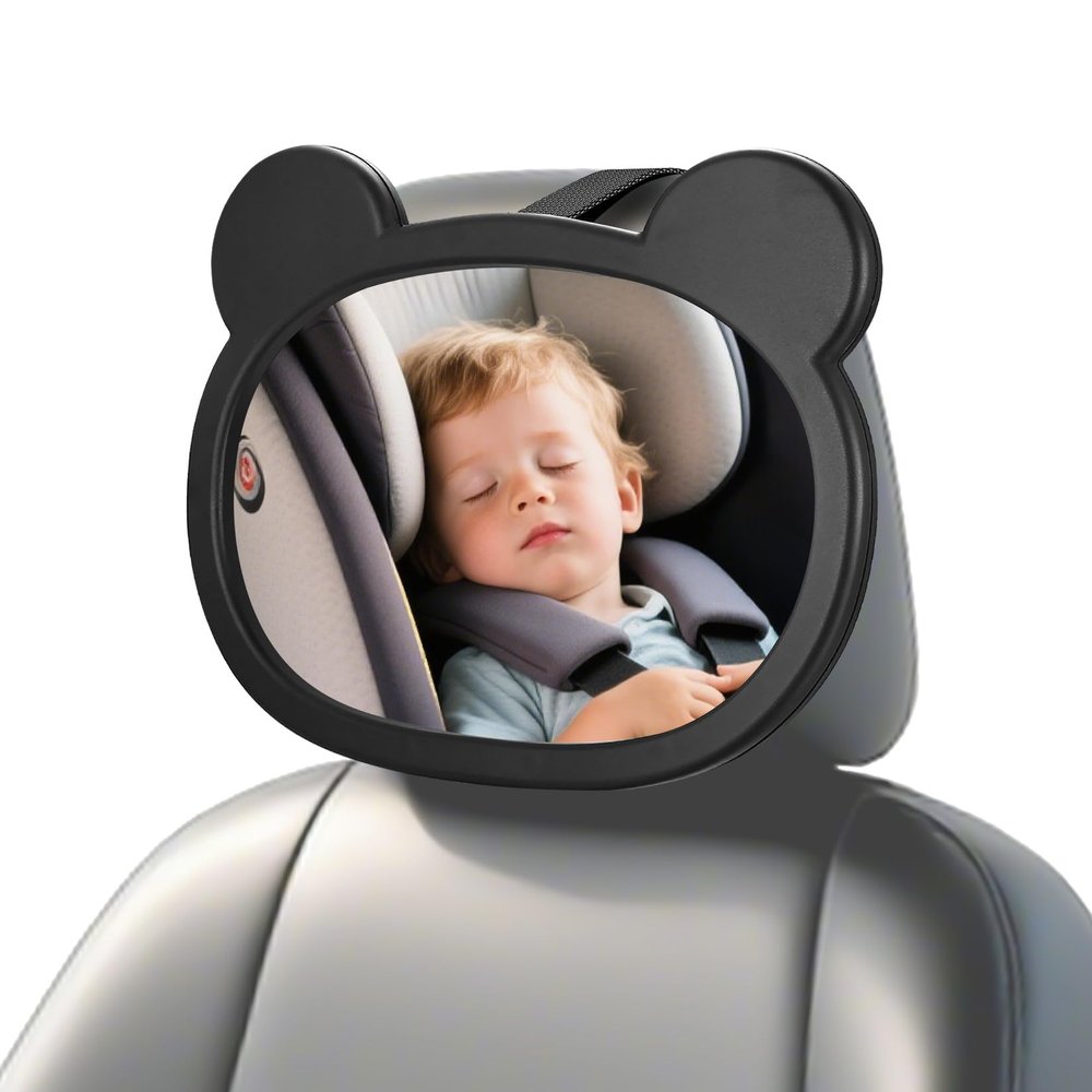 1 PcsBaby Car Mirror for Backseat, Safety Baby Car Seat Mirror for Rear Facing, Shatterproof Hook Clip Clear Wide View & 360 Rotation Baby Mirrors Essentials Accessories