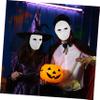 Abaodam 24pcs DIY Blank White Paper Pulp Full Face Masks for Men Halloween Costume Masks with Elastic Strap Paintable Masquerade Party Props for Halloween Carnival and Dress Up view 2