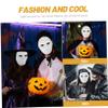 Abaodam 24pcs DIY Blank White Paper Pulp Full Face Masks for Men Halloween Costume Masks with Elastic Strap Paintable Masquerade Party Props for Halloween Carnival and Dress Up view 3