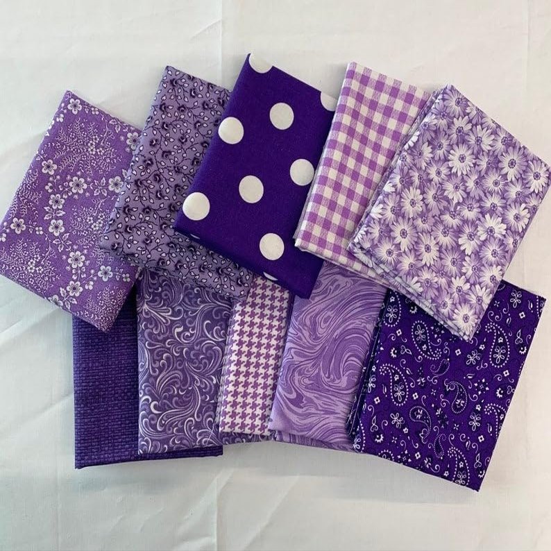 Andras 10pc. FQ Cowgirl Purple Prints