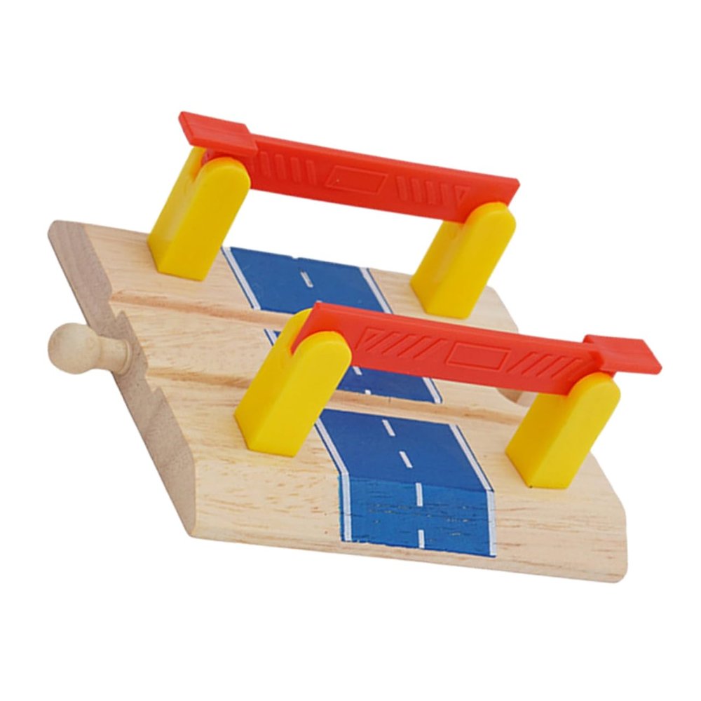 COOLHIYA Railway Road Block Model DIY Railing Barrier for Train Station Play Train Track Accessory Safe for Cognitive Skills Development and Fine Motor Practice