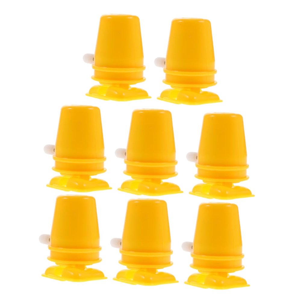 FRCOLOR 8pcs Yellow Clockwork Robot DIY Movement Parts Plastic Wind Up Legs Craft Accessories for Handmade Clay and Snowflake Mud
