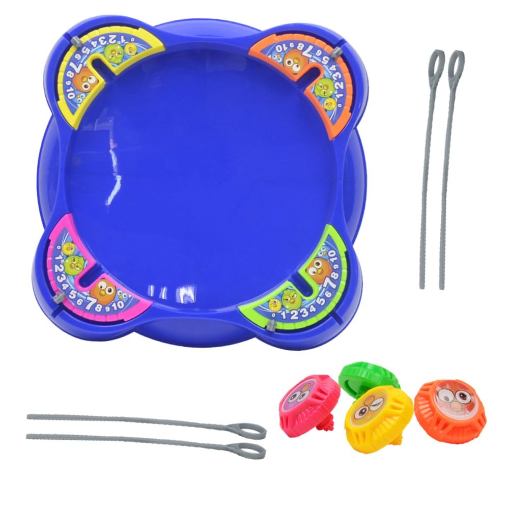 Hohopeti Desktop Gyro with Fighting Plate and Scoreboard Lightweight Plastic Spinning Tops for Interactive Tabletop Play Portable Cartoon for Boys