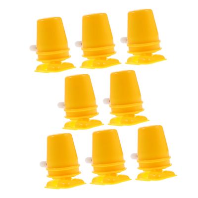 Vaguelly 8pcs Yellow Clockwork Walking Movement Parts for DIY Wind Up Robot Plastic Craft Accessories for Handmade Clay Pearl Mud and Snowflake Mud Crafts