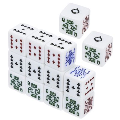 COSMEVIVI 16Pcs White Poker Dice Acrylic Game Dice for Party Game Props Chips and Travel Use