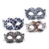 4pcs PVC Leopard Masks with Elastic Bands for Halloween Cosplay Party Supplies Smooth Edges Unisex Fancy Dress Props in Tiger Yellow Black Blue and Cow Patterns view 1