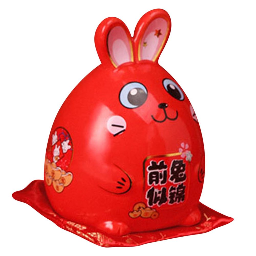 VICASKY Ceramic Zodiac Rabbit Piggy Bank Year Rabbit Money Jar with Lovely Bunny Design for Home Office Decoration Gift Box Included