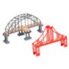 VICASKY 2pcs Train Track Accessories Red and Gray Bridge with Supports Railway Bridge Replacement for Custom Layouts Compatible with Thomas and Major Brands view 1