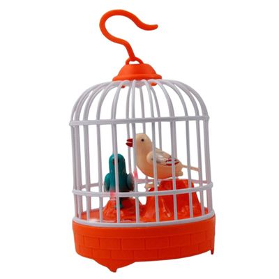 Interactive Sound Activated Singing Bird Cage with Realistic Movement and Chirping Educational Voice Controlled Decor for Development Random Color
