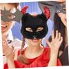 BRIGHTFUFU Black Long Fur Fox Mask Half Face Masquerade Accessory for Halloween Carnival Cosplay Parties Unisex Comfortable Elastic Band view 4