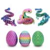 Pixnest 3D Printed Dragon Egg,11.8 Inch Articulated Crystal Animals, Printer Glowing Dragon Snake Eggs Toy (3D Printed Dragon -3pcs) view 1
