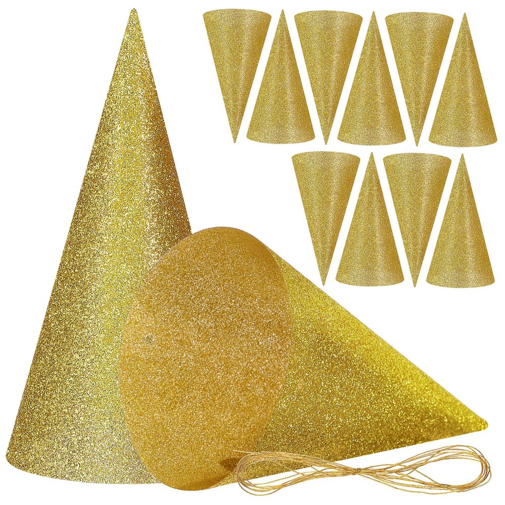 BESPORTBLE 12 Pcs Glitter Party Hats Birthday Caps for Photo Props Fun Celebration Accessories